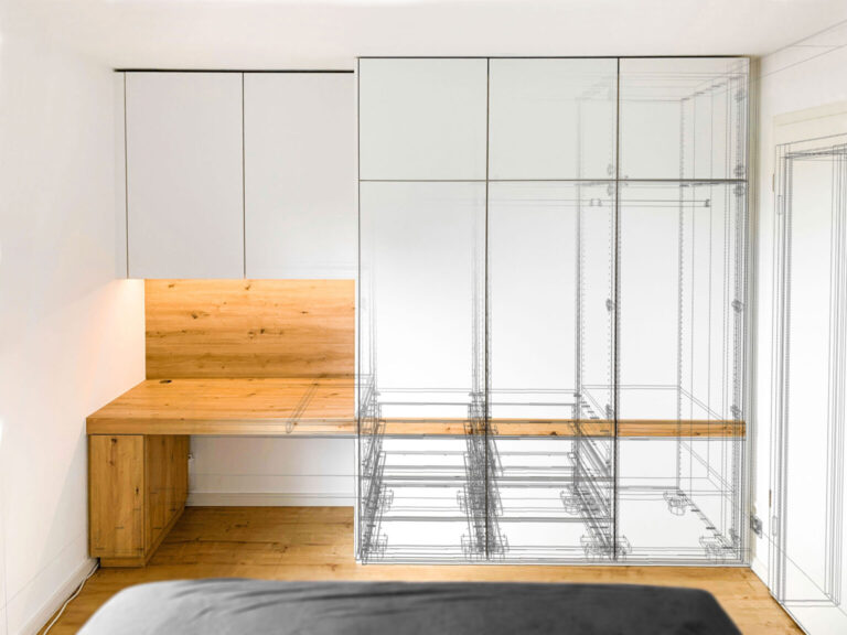 Kleiderschrank mit Schreibtisch